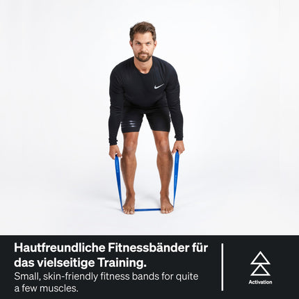 BLACKROLL® SUPER Band FITNESS BAND komplekts (3 gab.), vingrošanas lentes muskuļu stiprināšanai, elastīgas pretestības lentes 3 stipruma pakāpēs: viegla (oranža), vidēja (zaļa) un spēcīga (zila), ražots Vācijā