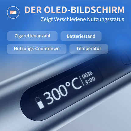 HI TASTE Hi20 tabakas sildītājs, kas saderīgs ar IQOS HEETS, lieliska garša, 3200mAh ietilpīga baterija, divkārša sildīšanas sistēma un apakšējā sildīšana kociņiem, regulējama temperatūra, OLED displejs (burvīgi melns)