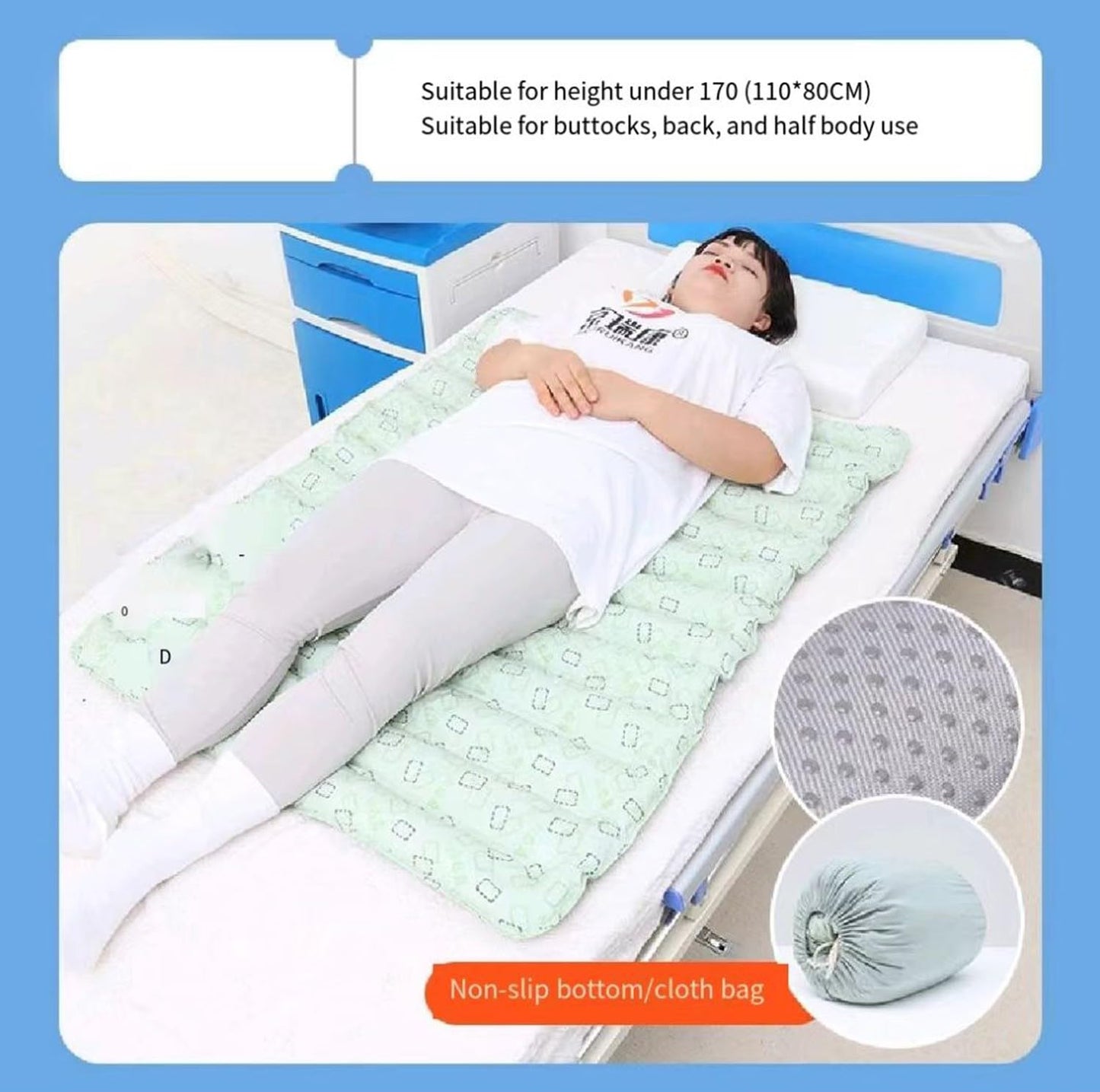 ZYREHAW pretdekubīta sēdekļa spilvens gultai, pretdekubīta spilvens, sānu guļus stāvoklis izkliedētam ķermeņa spiedienam gultas režīmā vecākiem cilvēkiem, rehabilitācijas līdzeklis, mazgājams mašīnā 110 * 80 cm