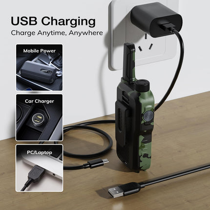 BAOFENG GT-18 rācija PMR446 bezlicencēts divvirzienu rācija pieaugušajiem un bērniem, uzlādējama rācija ar 1500mAh akumulatoru, divkāršs PTT, 16 kanāli, skenēšana, lukturītis kempingam un pārgājieniem, 3 gabalu iepakojums