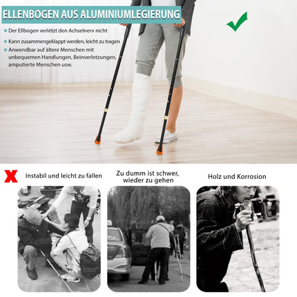 OUTMEE salokāmi pastaigu nūju kruķi (x2 gab.), salokāmi apakšdelma kruķi melni, salokāmi pastaigu nūju kruķi pieaugušajiem, rehabilitācijas vingrinājumu kruķi, viegli kruķi pastaigu palīglīdzekļi