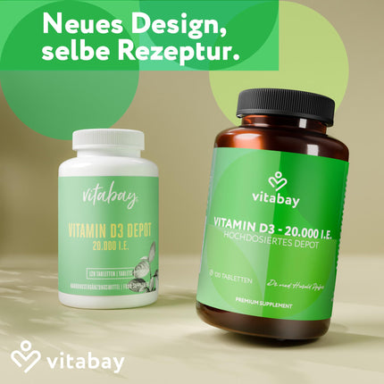 Vitabay D3 vitamīna depo 20 000 SV - 120 vegānas tabletes. Augsta deva un vegāns. Bez piedevām. Veicina imūnsistēmas atbalstu un normālu kaulu veselības uzturēšanu.