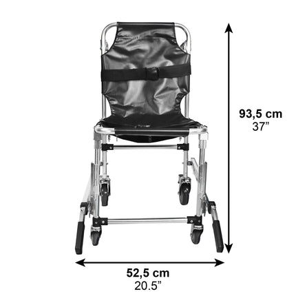 PEPE Mobility - kāpņu krēsls senioriem, salokāms, evakuācijas krēsls ar drošības jostām, kāpņu pacēlājs bez uzstādīšanas, kāpņu kāpēja ratiņkrēsls