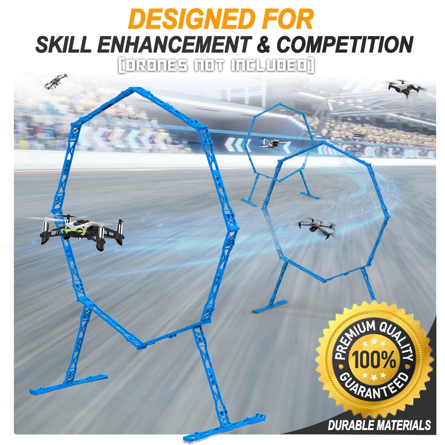 Beria Mini RC Drone šķēršļu apiešanas apmācības rotaļlieta bērniem Sacīkšu vārti Drone Helikopters Sacensības Prakses Trase Piederumi Dāvanas 3-10 gadiem Meitene Zēns Dzimšanas diena Bērnu rotaļlietas