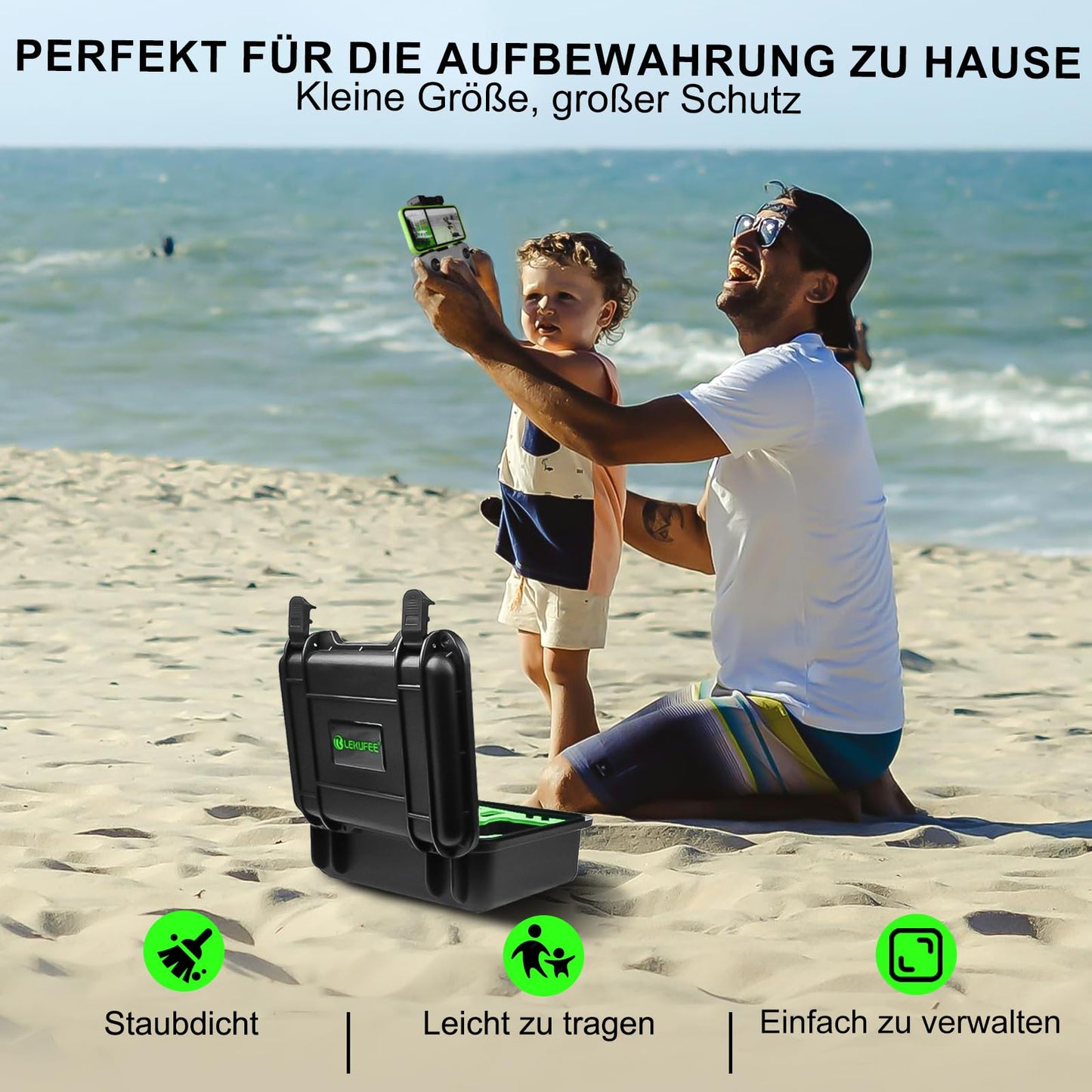 LEKUFEE kompakts, pārnēsājams, ūdensnecaurlaidīgs futrālis DJI mini 4K/DJI Mini 2 SE dronam un DJI Mini 2 aksesuāriem (tikai aizsargfutrālis)