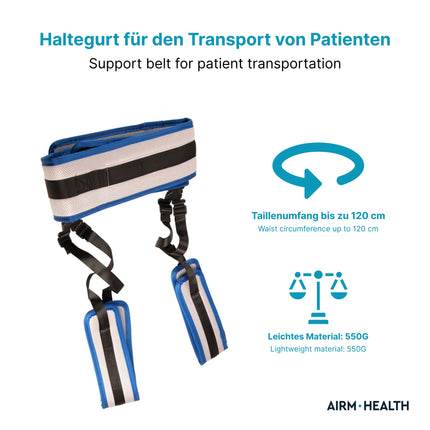 AIRM HEALTH pacienta pārvietošanas josta mīkstas neilona kāju cilpas paralizētām personām ķermeņa celšanas palīglīdzekļi pacienta celšanas josta palīgjosta neslīdoša pārvietošanas palīgjosta rehabilitācijai