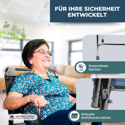 Mobiclinic®, tualetes krēsls, Velero, Eiropas zīmols, tualetes poda sēdeklis vecāka gadagājuma cilvēkiem un cilvēkiem ar invaliditāti, tualetes poda krēsls, neslīdošs, ar vāku, polsterēti roku balsti sēdeklī