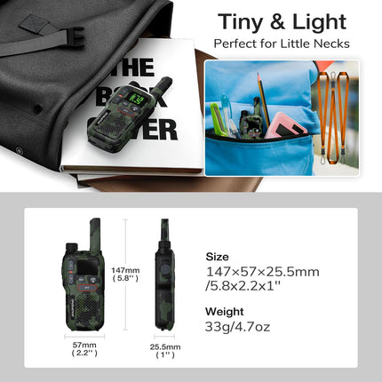 BAOFENG GT-18 rācija PMR446 bezlicencēts divvirzienu rācija pieaugušajiem un bērniem, uzlādējama rācija ar 1500mAh akumulatoru, divkāršs PTT, 16 kanāli, skenēšana, lukturītis kempingam un pārgājieniem, 3 gabalu iepakojums