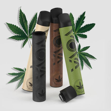 Vaporizators 1000 mAh | VOVA Vaporizer garšaugiem un ekstraktiem, augu vaporizators, vaporizatora pildspalva | Kompakts un parocīgs | Augstas kvalitātes āda | Regulējama temperatūra (zaļa)