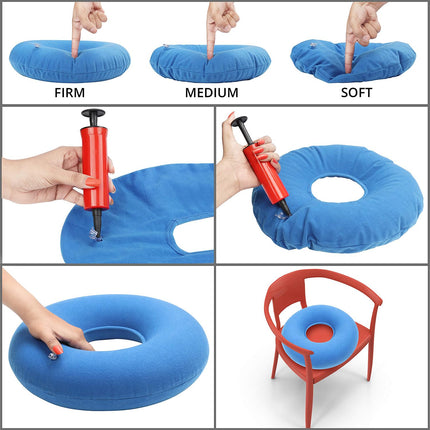 Donutu spilvens, hemoroīdu sēdekļa spilvens, sēdekļa gredzens pēc operācijas, ortopēdisks, izgulējumu spilvens, pārnēsājams piepūšams sēdekļa spilvens ar sūkni hemoroīdiem, astes kaula sāpēm, ratiņkrēsliem, grūtniecēm