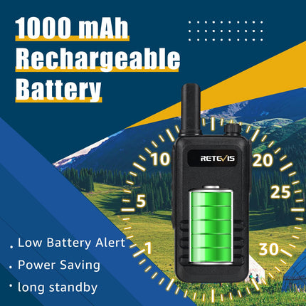 Retevis RB647 PMR446 rācija, ūdensizturīgs IP67 mini divvirzienu radio ar 16 kanāliem, avārijas trauksmes signāls, VOX rācijas pieaugušajiem, pārgājieni brīvā dabā (melnas, 1 iepakojums)