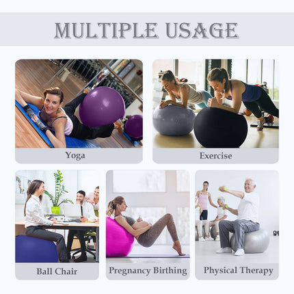 Soft Palla da Pilates Grande, Anti-scoppio Fitball Sostegni 2200 lbs, Fit Ball Palloni ar Pompu, Joga Softball per Fitness Ginnastica Gravidanza Ritmica Fisioterapia Bambina (Ufficio & Casa & Scuola)