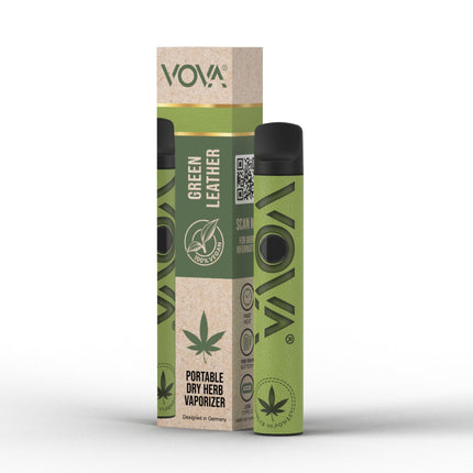 Vaporizators 1000 mAh | VOVA Vaporizer garšaugiem un ekstraktiem, augu vaporizators, vaporizatora pildspalva | Kompakts un parocīgs | Augstas kvalitātes āda | Regulējama temperatūra (zaļa)