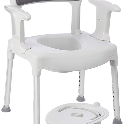 Etac Swift tualete, tualetes krēsls, guļamistabas tualete, regulējams kāju augstums, viegla un viegli pārvietojama, 46 x 41 cm sēdeklis