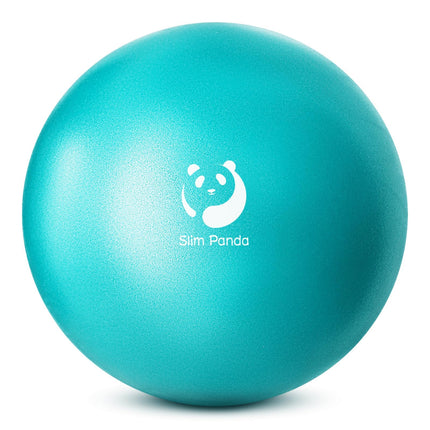 Slim Panda vingrošanas bumba, maza, 23–25 cm Pilates bumba ar piepūšamu salmiņu, mīksta jogas bumba, piepūšama vingrošanas bumba senioru terapijai, mājām, fitnesam, līdzsvara treniņiem (Blue Lake)