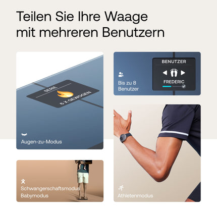 WITHINGS Body Smart — digitālie personīgie svari ar Wi-Fi/ķermeņa tauku skalu, lai noteiktu ķermeņa sastāvu, tostarp muskuļu masu, ūdens procentuālo daudzumu un kaulu blīvumu.