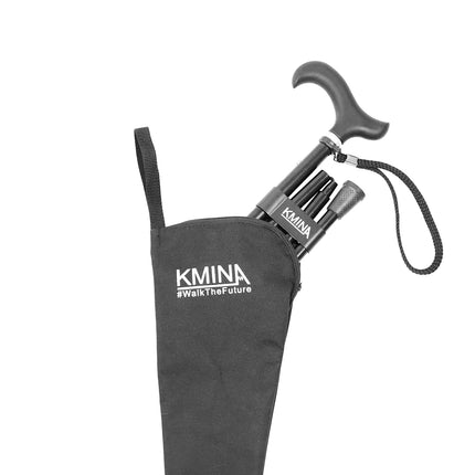 KMINA PRO - Salokāms pastaigu spieķis, Regulējams augstums, Elegants, Vīriešiem Melns, Alumīnija, Sievietēm, Salokāms