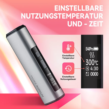 HI TASTE E40 Pro tabakas sildītājs, kas saderīgs ar IQOS ILUMA TEREA, lieliska garša, 3200 mAh liela baterija, žāvēšanas funkcija, dzidrs OLED displejs, metāla apdare (metāla melna)