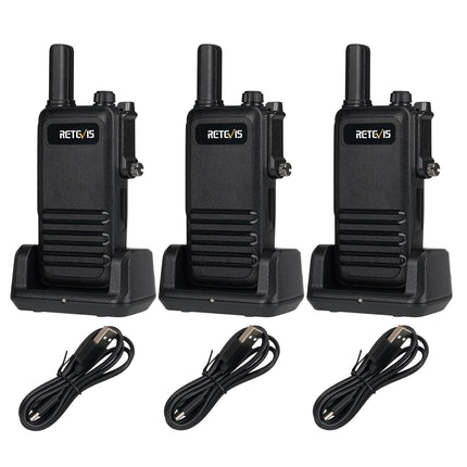 Retevis RB647 rācija, IP67 ūdensizturīga rācija, PMR446 16 kanāli, profesionāls divvirzienu rācija, 1000 mAh, VOX rācijas skolai, apsardzei un glābšanas dienestam (melnas, 3 gab. iepakojumā)