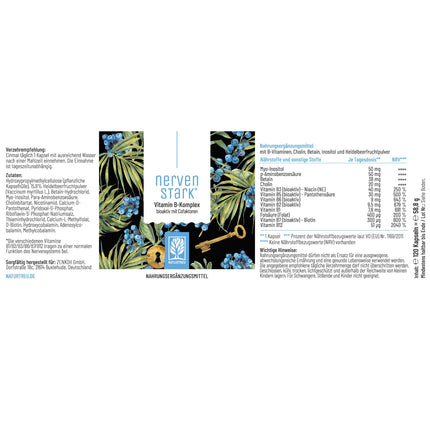 B vitamīnu komplekss (B1-B12) ar 3 aktīviem kofaktoriem - Visi 8 B vitamīni - Vegānu B vitamīnu komplekss - Augstas devas B vitamīnu komplekss ar kofaktoriem - Nervus stiprina *