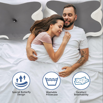 Dzemdes kakla spilvens kakla sāpju mazināšanai, Elegear Contour Memory Foam spilvens ergonomisks kakla atbalsts sānu muguras gulētājiem uz vēdera