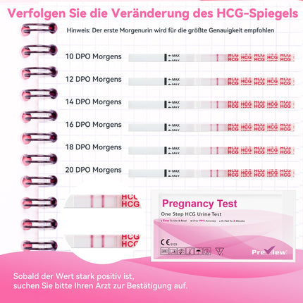 25 grūtniecības testa agrīnās teststrēmeles 10 mSV/ml hCG tests uzticama agrīna noteikšana ar 25 urīna kausiņiem