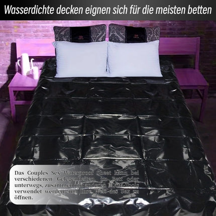 YUZHO Ūdensnecaurlaidīga sega seksam Ūdensnecaurlaidīga mīlestības sega Erotiska gultasveļa Lateksa gultasveļas komplekts BDSM rotaļlietas, seksa spēles Melna ūdensnecaurlaidīga sega Izmērs 78,74 collas x 82,68 collas