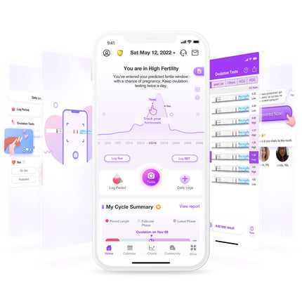 Easy@Home 25 ovulācijas tests. Auglības tests sievietēm. Ovulācija 25 mSV/ml, uzticama cikla un auglības uzraudzība ar Premom ovulācijas lietotni, 25 LH tests.