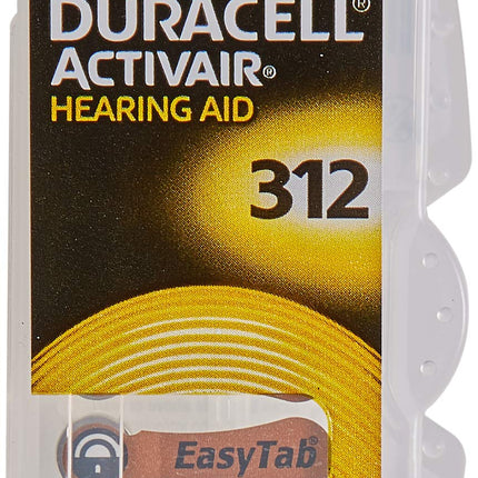 Duracell Easytab DA 312 — visiem dzirdes aparātiem ar 312. tipa baterijām, 10 x 6 gab.