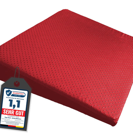 Tiga-Med sēdekļa spilvens | Neslīdošs Premium sēdekļa ķīļveida spilvens | īpaši izturīgs un dimensijās stabils | 3 krāsas | mazgājams | Automašīnas sēdekļa spilvens | Bērnu sēdeklis | Neslīdošs ķīļveida spilvens (sarkans)