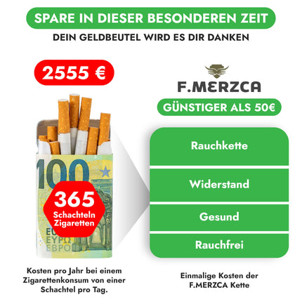 F.MERZCA® Premium smēķēšanas atmešanas palīdzības ķēde – AR VAIRĀK PRETESTĪBAS smēķēšanas atmešanai, smēķēšanas atmešana, līdzeklis bez dūmiem, ķēde ar svilpi, ķēde oriģinālam pretsmēķēšanas atbalstam