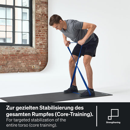 BLACKROLL® SUPER Band FITNESS BAND komplekts (3 gab.), vingrošanas lentes muskuļu stiprināšanai, elastīgas pretestības lentes 3 stipruma pakāpēs: viegla (oranža), vidēja (zaļa) un spēcīga (zila), ražots Vācijā