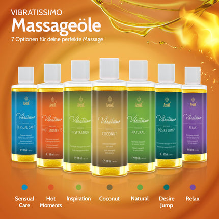Vibratissimo Hot Moments 100 ml masāžas eļļa - sildoša masāžas pieredze - stimulējošas masāžas eļļas, relaksācija pāriem un lubrikants, mīlestības eļļa