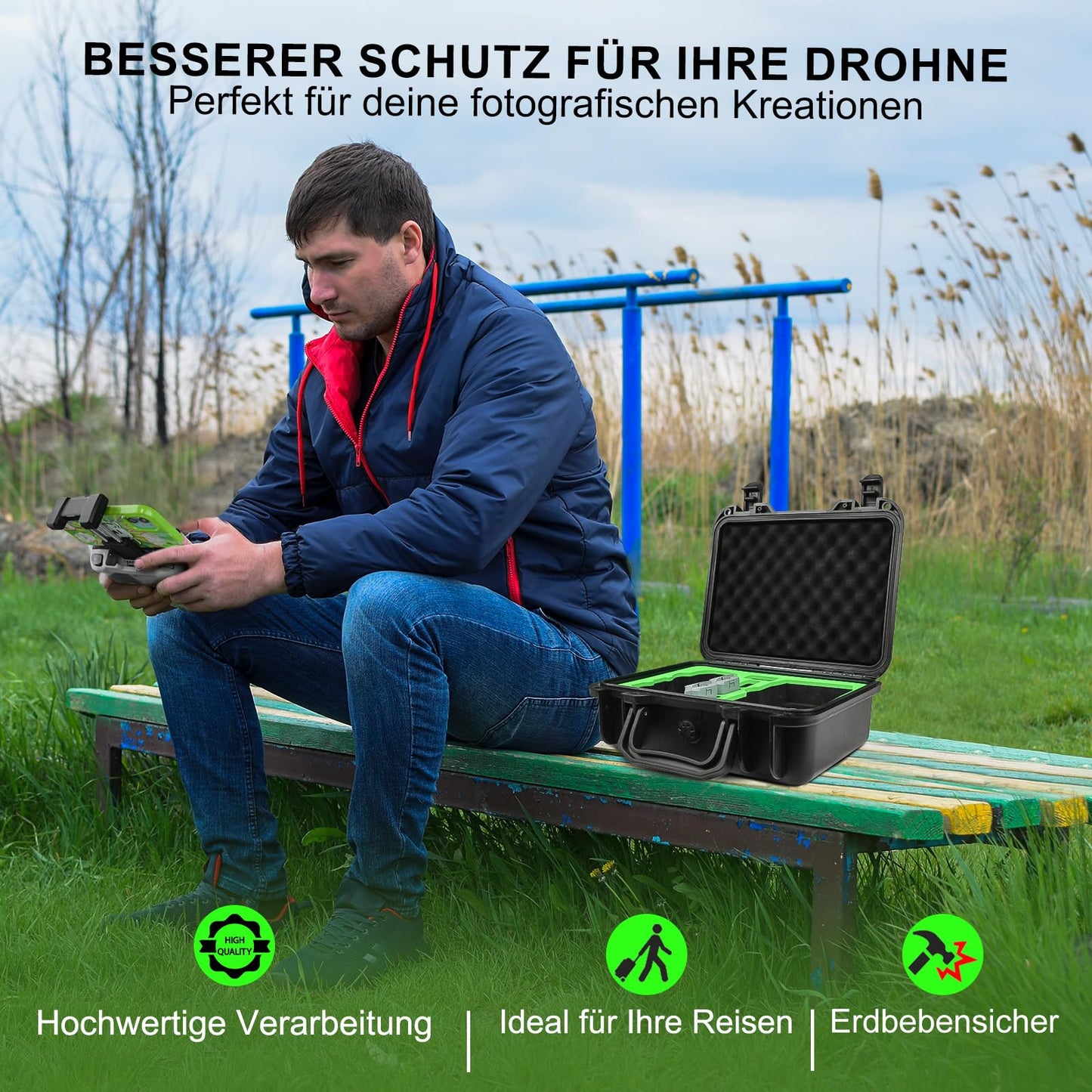 LEKUFEE kompakts, pārnēsājams, ūdensnecaurlaidīgs futrālis DJI mini 4K/DJI Mini 2 SE dronam un DJI Mini 2 aksesuāriem (tikai aizsargfutrālis)