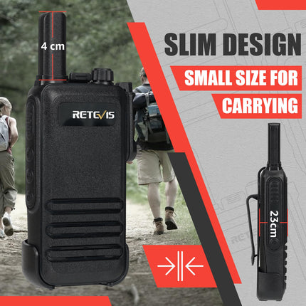 Retevis RB647 rācija, IP67 ūdensizturīga rācija, PMR446 16 kanāli, profesionāls divvirzienu rācija, 1000 mAh, VOX rācijas skolai, apsardzei un glābšanas dienestam (melnas, 3 gab. iepakojumā)