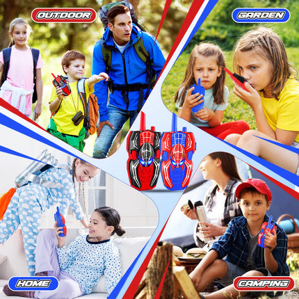 Joellfuner rācija bērniem, zirnekļa rotaļlietu dāvana rācijām bērniem no 3 4 5 6 7 8 9 10 gadu vecuma zēnam, 2 radioaparāti līdz 300 m diapazonam bērnu rotaļlietu rācija āra spēles