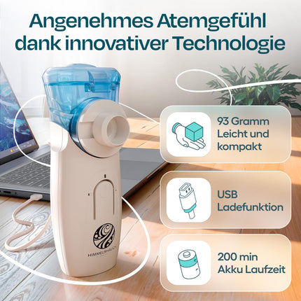 HIMMELSHAUCH MEDICĪNISKS inhalators bērniem un inhalatori pieaugušajiem | Elektriskie inhalatori | Inhalācijas ierīce mazulim | Ultraskaņas inhalatora inhalators, inhalators bērniem