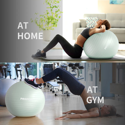PROIRON vingrošanas bumba Pezzi bumba sēdekļa bumba treniņu bumba fitnesa bumba un līdzsvara bumba korsetes treniņiem ar pumpi, pretplīstoša Pilates bumba, izturīga pieaugušajiem, biroja Pezzi bumbas vingrošanas bumbas