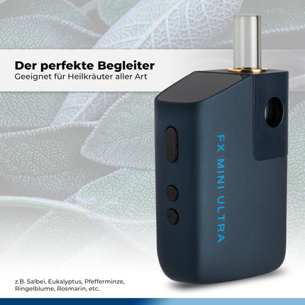 WOLKENKRAFT FX MINI ULTRA Premium Vaporizer - USB-C | Magnētiski ievietojams iemutiķis | Titāna kamera | Temperatūra 100–220 °C | Darbības taimeris 3–5 min. | 100% konvekcija *Nakts zila*