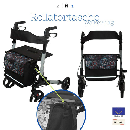 SENIORI rollators/ratiņkrēsla soma Rollatora soma ratiņkrēsla soma universāla (1. aplis)