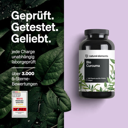 Bioloģiskā kurkuma ar melnajiem pipariem – 240 kapsulas – 4350 mg bioloģiskās kurkumas (kurkumas) vienā dienas devā – ar kurkumīnu un piperīnu – Augsta deva, vegāns – Ražots Vācijā un laboratorijā pārbaudīts