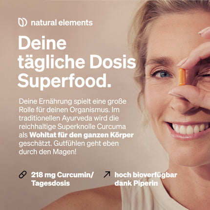 Bioloģiskā kurkuma ar melnajiem pipariem – 240 kapsulas – 4350 mg bioloģiskās kurkumas (kurkumas) vienā dienas devā – ar kurkumīnu un piperīnu – Augsta deva, vegāns – Ražots Vācijā un laboratorijā pārbaudīts