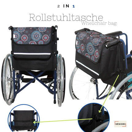 SENIORI rollators/ratiņkrēsla soma Rollatora soma ratiņkrēsla soma universāla (1. aplis)