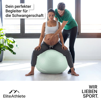 EliteAthlete vingrošanas bumba, sēdekļa bumba, ergonomiska, ar pretplīsuma sistēmu - Fitness Pilates grūtniecēm - Grūtniecības bumba, Fitnesa bumba, Jogas bumba - Jogas bumba 65 cm, ieskaitot Gaisa sūknis