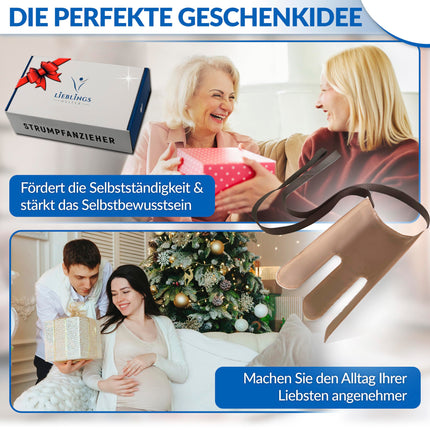 Lieblings Helfer® Premium zeķu palīglīdzeklis - īpaši izturīgas pret plīsumiem garas siksnas - zeķu palīglīdzeklis - dāvana vecmāmiņai, vectētiņam, senioriem un grūtniecēm, gūžas operācijas laikā