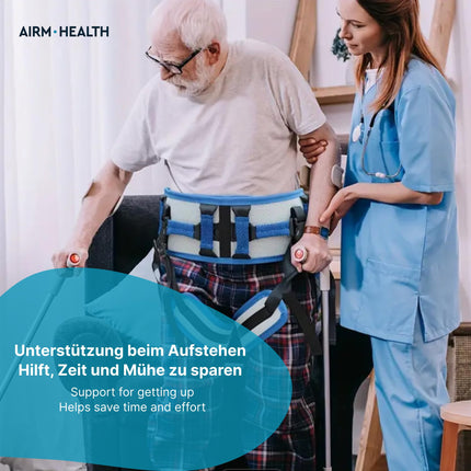 AIRM HEALTH pacienta pārvietošanas josta mīkstas neilona kāju cilpas paralizētām personām ķermeņa celšanas palīglīdzekļi pacienta celšanas josta palīgjosta neslīdoša pārvietošanas palīgjosta rehabilitācijai