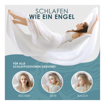 Ortopēdiskais spilvens “Night Angel” – ergonomisks atmiņas putu spilvens kakla sāpēm, spilvens pret krākšanu, spilvens kakla atbalstam visiem miega veidiem (guļot uz muguras, vēdera un sāniem)