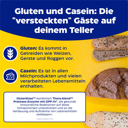 Enzymedica - Glutenease, indicēts pret glutēnu un kazeīnu, mazina gāzu veidošanos un vēdera uzpūšanos, uzlabo barības vielu uzsūkšanos un enerģiju, veģetārs, 60 kapsulas
