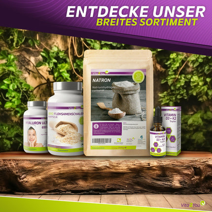 Vita2You D3 + K2 vitamīna pilieni - D3 vitamīns 5000 SV - K2 vitamīns 100µg vienā pilienā - K2VITAL - MK-7 - 99,7% All-Trans - MCT eļļa - Augstākās kvalitātes - Ražots Vācijā