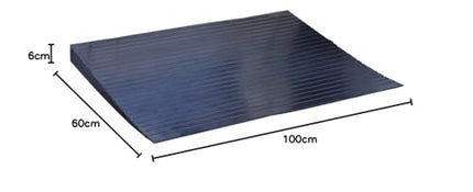 HomeCare gumijas sliekšņa rampa – (6 x 100 x 60 cm) – durvju sliekšņa rampa, cietas gumijas durvju rampa, ratiņkrēslu gumijas rampa, apmales rampa, piekļuves rampa, sliekšņa rampa ratiņkrēsliem un skrejriteņiem
